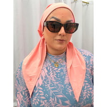 Ladies Modest Swim Dress - Blue/Pink, S-XL-dress-The Little Tichel Lady