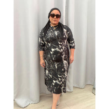 Ladies Modest Swim Dress - Black Marble, S-XL-dress-The Little Tichel Lady