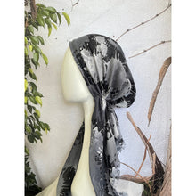 Turkish Cotton Pretied w/ Long Tails - Splatter Print, Black/Gray-pretieds-The Little Tichel Lady