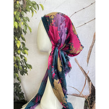 Turkish Cotton Pretied w/ Long Tails - Splatter Print, Teal/Pink-pretieds-The Little Tichel Lady