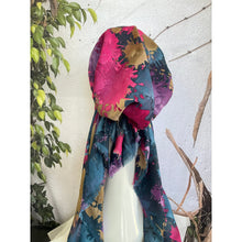 Turkish Cotton Pretied w/ Long Tails - Splatter Print, Teal/Pink-pretieds-The Little Tichel Lady