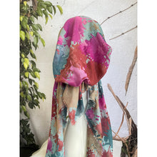 Turkish Cotton Pretied w/ Long Tails - Splatter Print, Aqua/Berry-pretieds-The Little Tichel Lady