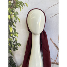 Pretied Turkish Cotton Textured Tichel w/ Long Tails - Wine, XL Circumference-pretieds-The Little Tichel Lady