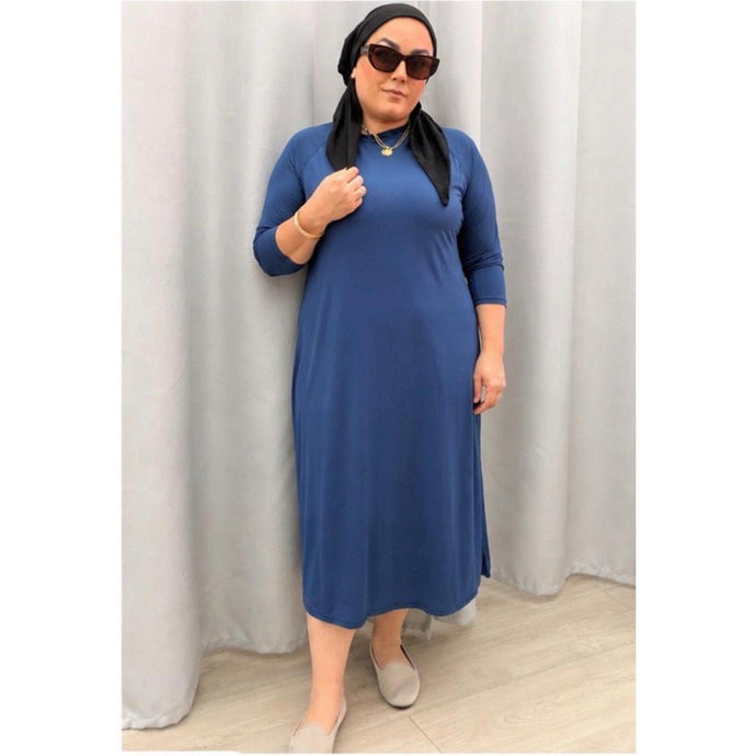 Ladies Modest Swim Dress - Navy, 2-3X-dress-The Little Tichel Lady