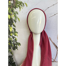 Pretied Turkish Cotton Textured Tichel w/ Long Tails - Berry, XL Circumference-pretieds-The Little Tichel Lady