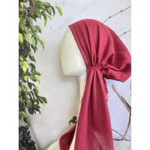 Pretied Turkish Cotton Textured Tichel w/ Long Tails - Berry, XL Circumference-pretieds-The Little Tichel Lady