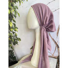 Pretied Turkish Cotton Textured Tichel w/ Long Tails - Orchid, XL Circumference-pretieds-The Little Tichel Lady