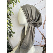 Turkish Cotton Metallic Solid Pretied w/ Long Tails - Gray, XL Circumference-pretieds-The Little Tichel Lady