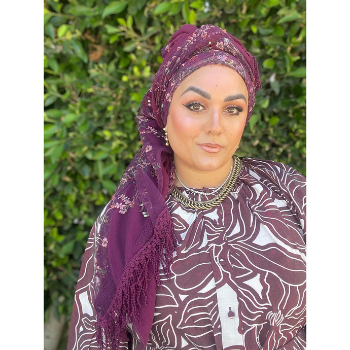 Exquisite Oversized Luxe Square - Wine-Squares-The Little Tichel Lady