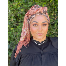 Exquisite Sequins & Floral Headwrap - Black/Rose Gold-Long Wrap-The Little Tichel Lady