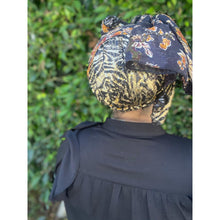Luxe Sequins & Floral Headwrap - Black/Rust Floral-Long Wrap-The Little Tichel Lady