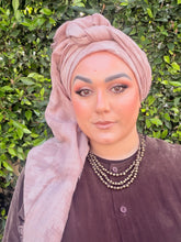 Grounded Israeli XL Square Headcover - Pink-Squares-The Little Tichel Lady