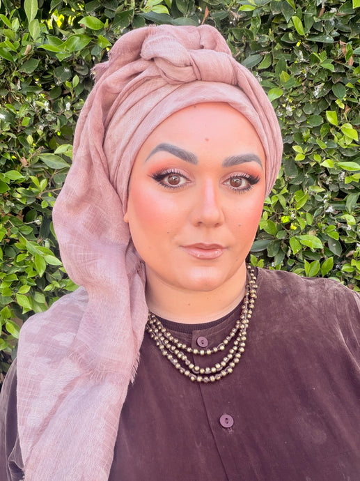 Grounded Israeli XL Square Headcover - Pink-Squares-The Little Tichel Lady