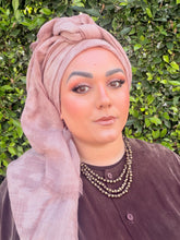 Grounded Israeli XL Square Headcover - Pink-Squares-The Little Tichel Lady