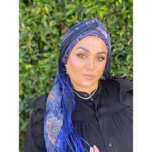 Exquisite Oversized Luxe Square - Navy-Squares-The Little Tichel Lady