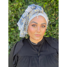 Exquisite Sequins Headwrap - Sky Blue-Long Wrap-The Little Tichel Lady