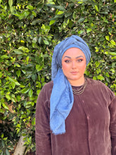 Grounded Israeli XL Square Headcover - Blue-Squares-The Little Tichel Lady