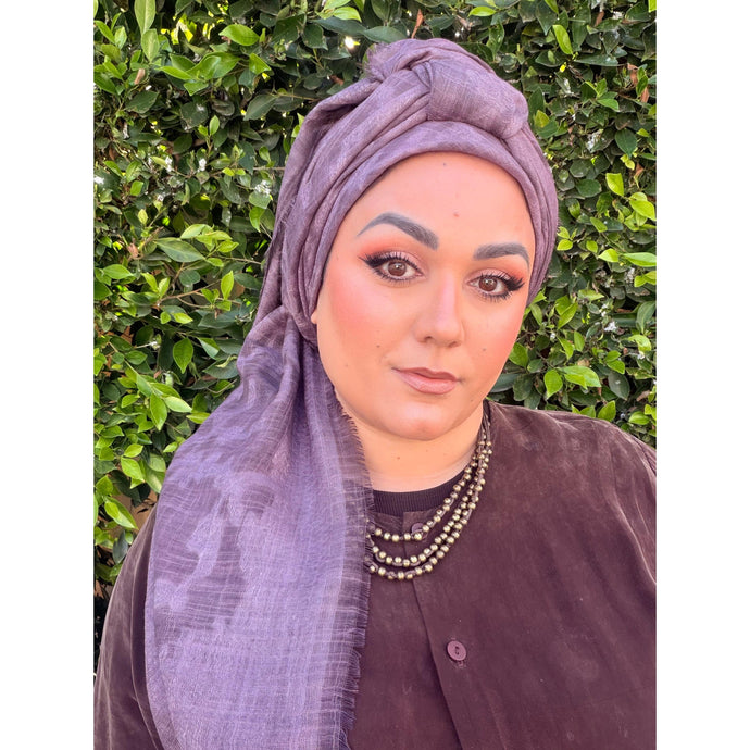 Grounded Israeli XL Square Headcover - Purple-Squares-The Little Tichel Lady