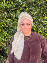 Grounded Israeli XL Square Headcover - Creme-Squares-The Little Tichel Lady