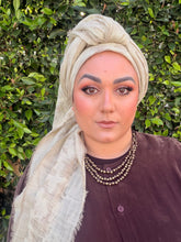 Grounded Israeli XL Square Headcover - Creme-Squares-The Little Tichel Lady