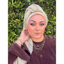 Grounded Israeli XL Square Headcover - Creme-Squares-The Little Tichel Lady