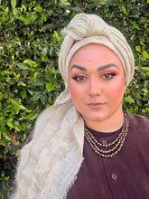 Grounded Israeli XL Square Headcover - Creme-Squares-The Little Tichel Lady