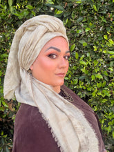 Grounded Israeli XL Square Headcover - Creme-Squares-The Little Tichel Lady