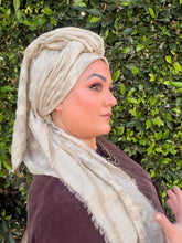 Grounded Israeli XL Square Headcover - Creme-Squares-The Little Tichel Lady