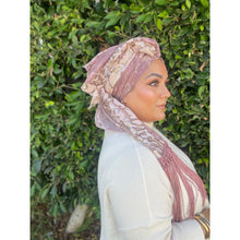 Exquisite Sequins & Floral Headwrap - Antique Pink-Long Wrap-The Little Tichel Lady