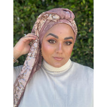 Exquisite Sequins & Floral Headwrap - Antique Pink-Long Wrap-The Little Tichel Lady
