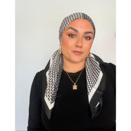 Asymmetrical Print Satin Square Tichel-Squares-The Little Tichel Lady