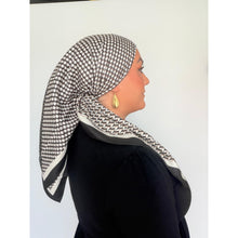 Assymetrical Print Satin Square Tichel-Squares-The Little Tichel Lady