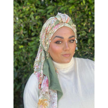 Exquisite Oversized Luxe Square - Green Floral-Squares-The Little Tichel Lady