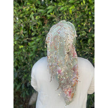 Exquisite Oversized Luxe Square - Green Floral-Squares-The Little Tichel Lady