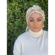 Exquisite Oversized Luxe Square - Green Floral-Squares-The Little Tichel Lady