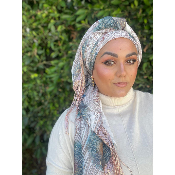 Exquisite Oversized Luxe Square - Turquoise-Squares-The Little Tichel Lady