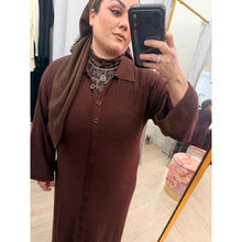 Chocolate Brown Button Down Dress-dress-The Little Tichel Lady