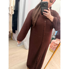 Chocolate Brown Button Down Dress-dress-The Little Tichel Lady