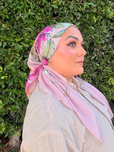 Burst of Floral Cotton Square Tichel - Pink-square-The Little Tichel Lady