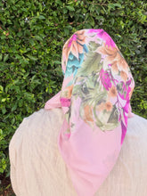 Burst of Floral Cotton Square Tichel - Pink-square-The Little Tichel Lady