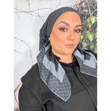 Classic Inspired G Print Square - Black/Gray-Squares-The Little Tichel Lady