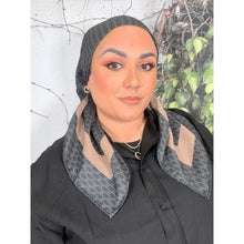 Classic Inspired G Print Square - Black/Neutral-Squares-The Little Tichel Lady