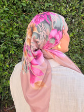 Burst of Floral Cotton Square Tichel - Blush Beige-square-The Little Tichel Lady