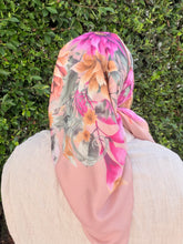 Burst of Floral Cotton Square Tichel - Blush Beige-square-The Little Tichel Lady