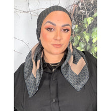 Classic Inspired G Print Square - Black/Neutral-Squares-The Little Tichel Lady