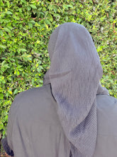 Pleated Solid Square Headscarf - Black-square-The Little Tichel Lady