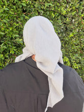 Pleated Solid Square Headscarf - Gray-square-The Little Tichel Lady