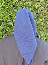 Pleated Solid Square Headscarf - Navy-square-The Little Tichel Lady