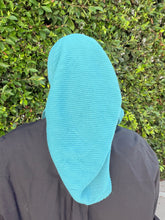 Pleated Solid Square Headscarf - Turquoise-square-The Little Tichel Lady