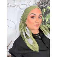 Classic Inspired G Print Square - Olive-Squares-The Little Tichel Lady